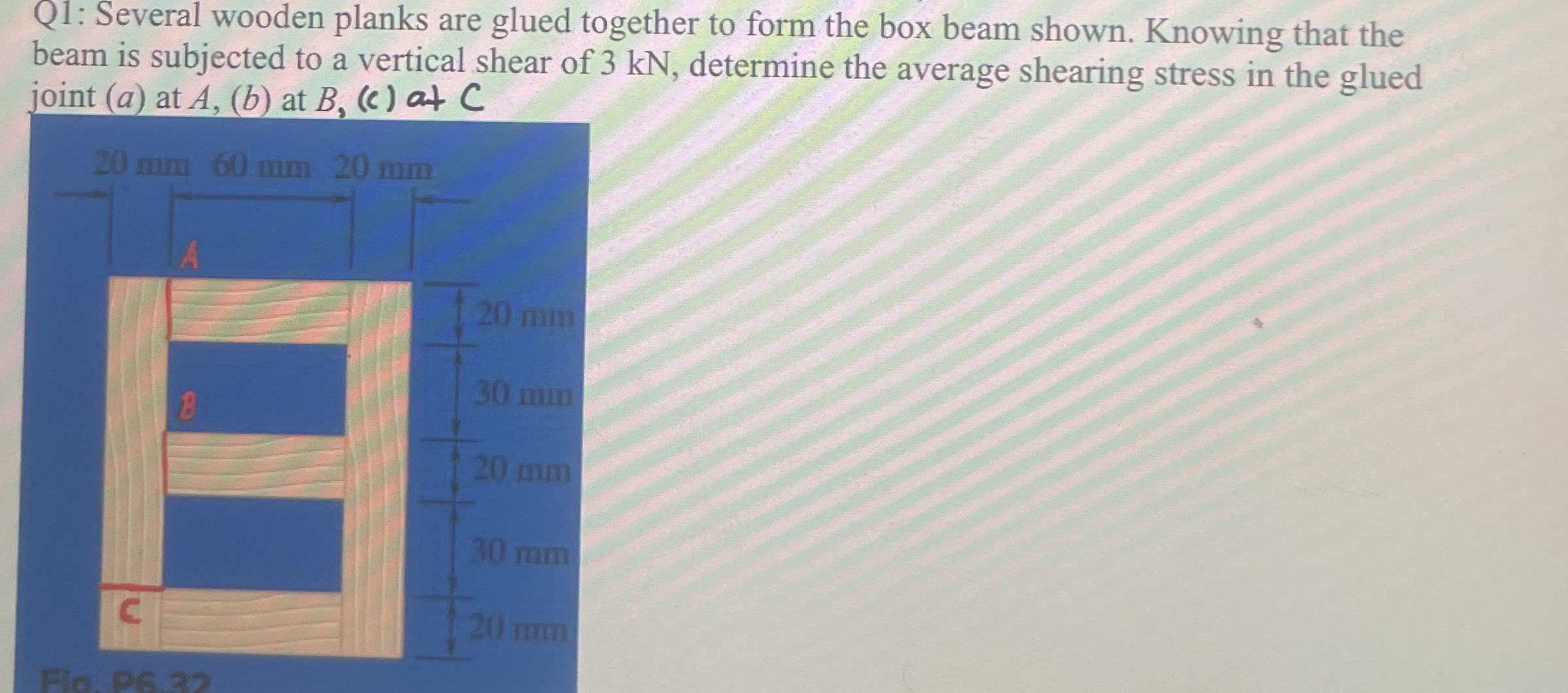 Q 1 : Several wooden planks are glued together to