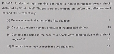 Prob - 0 5 : A Mach 4 right running airstream is