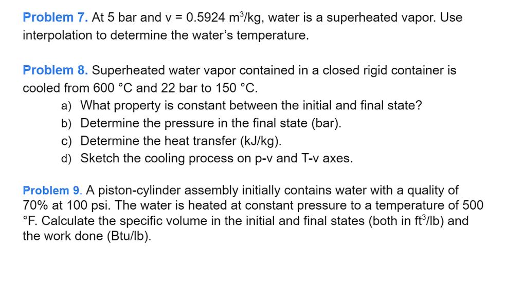 Problem 9 . A piston - cylinder assembly
