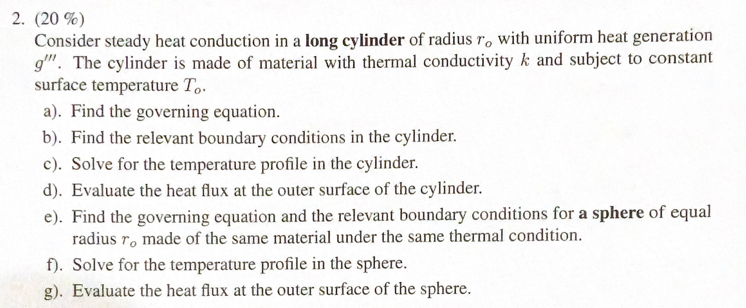 2 . \ ( ( 2 0 \ % ) \ ) Consider steady heat