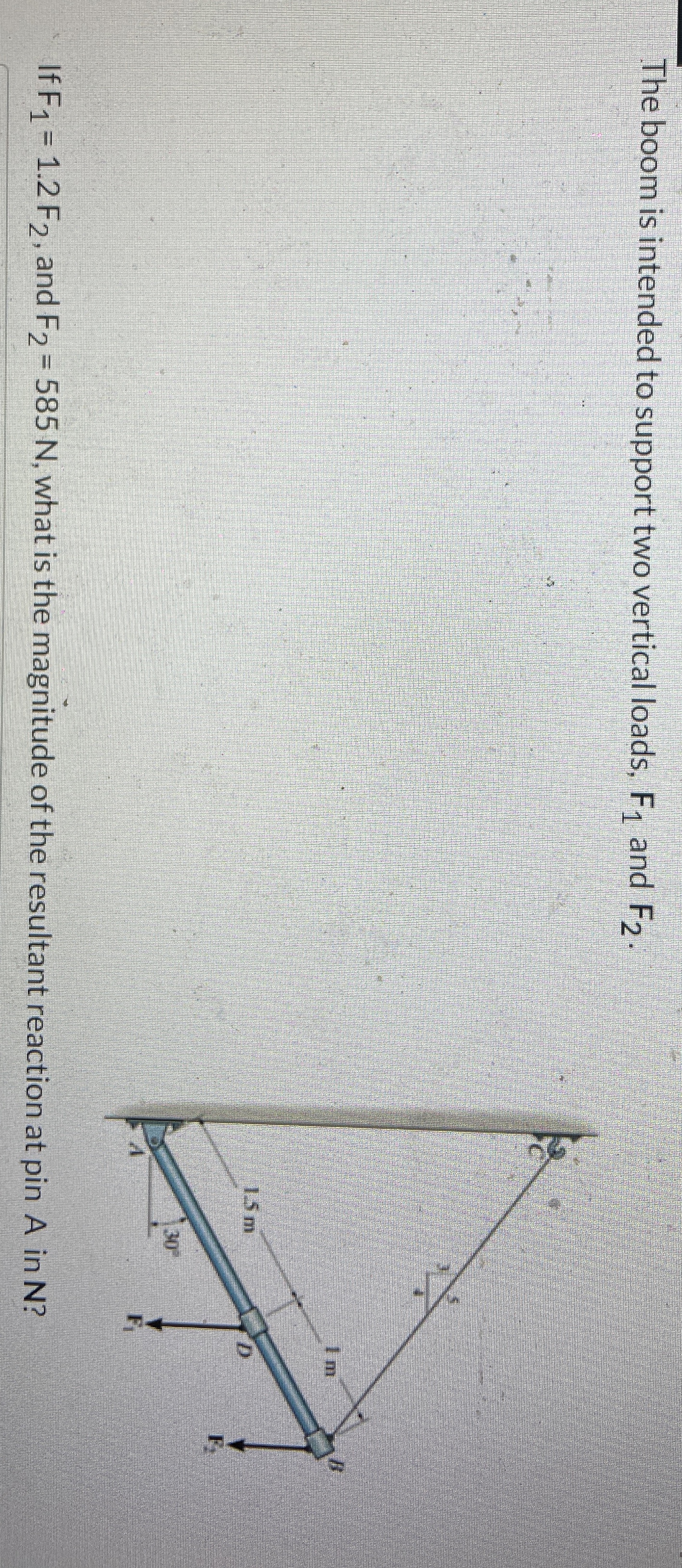 The boom is intended to support two vertical