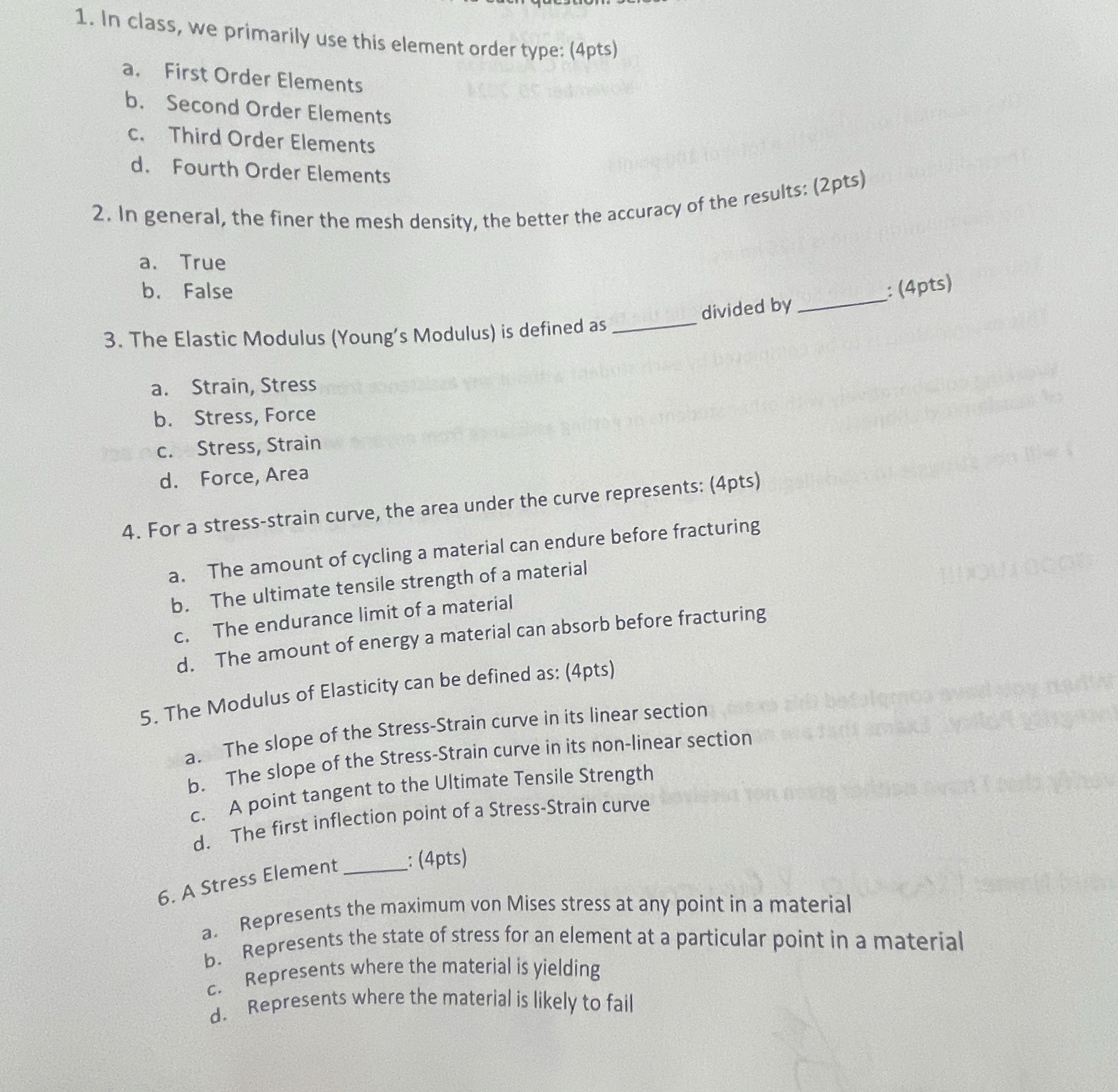 In class, we primarily use this element order