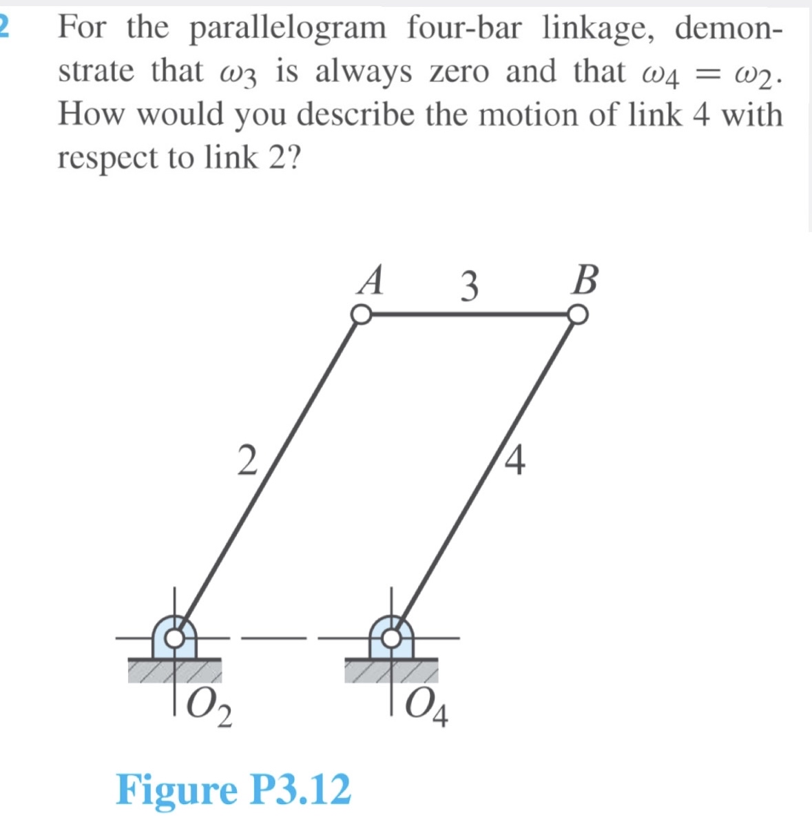 For the parallelogram four - bar linkage, demon -