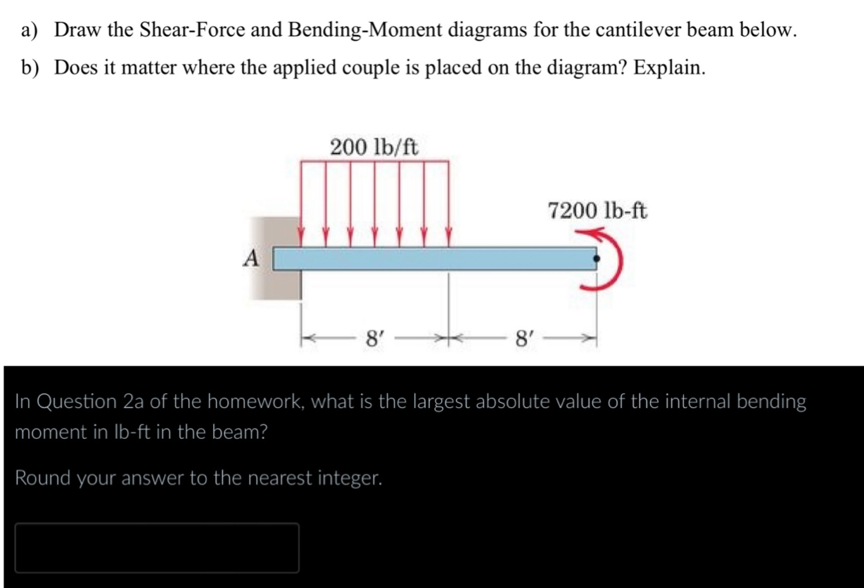 a ) Draw the Shear - Force and Bending - Moment