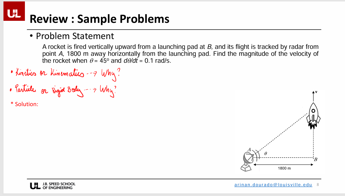 Problem Statement A rocket is fired vertically
