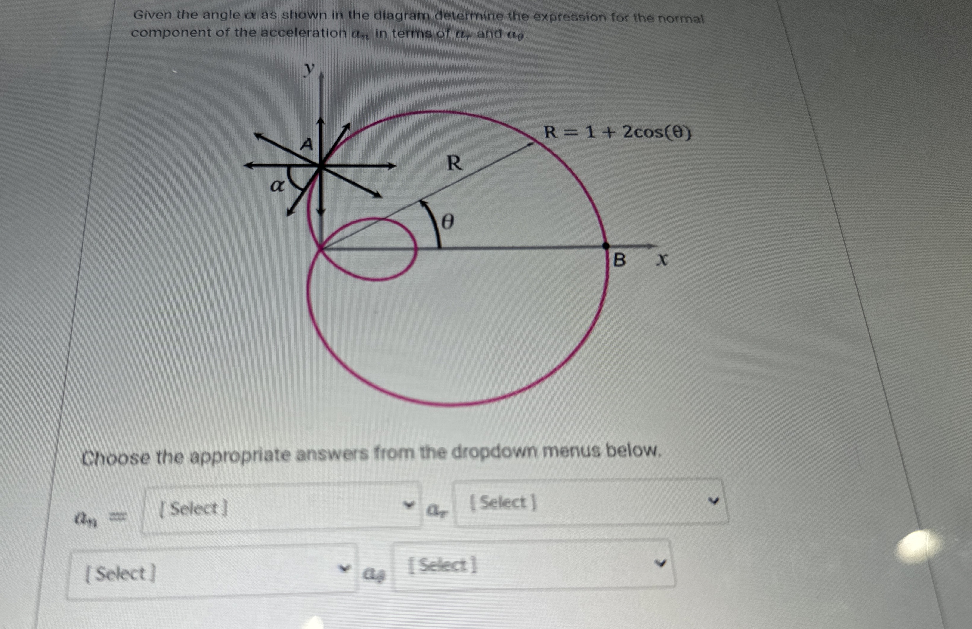 Given the angle as shown in the diagram determine