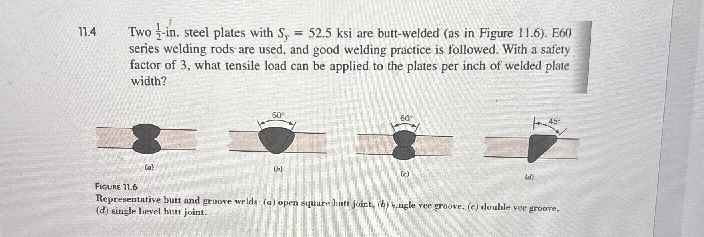 1 1 . 4 Two 1 2 - in . steel plates with S y = 5