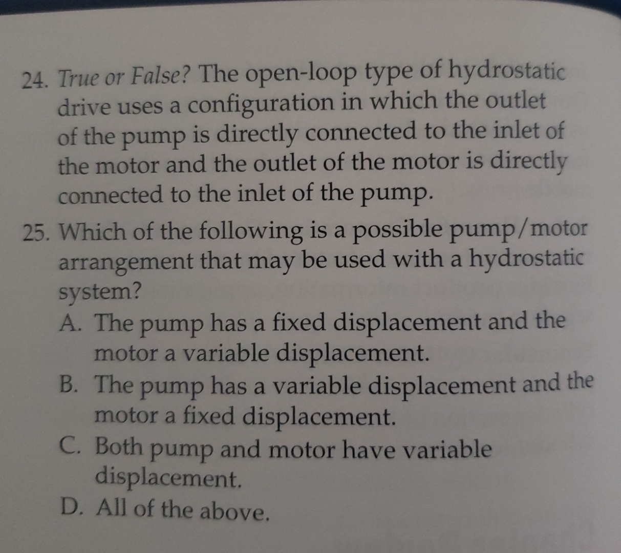 True or False? The open - loop type of