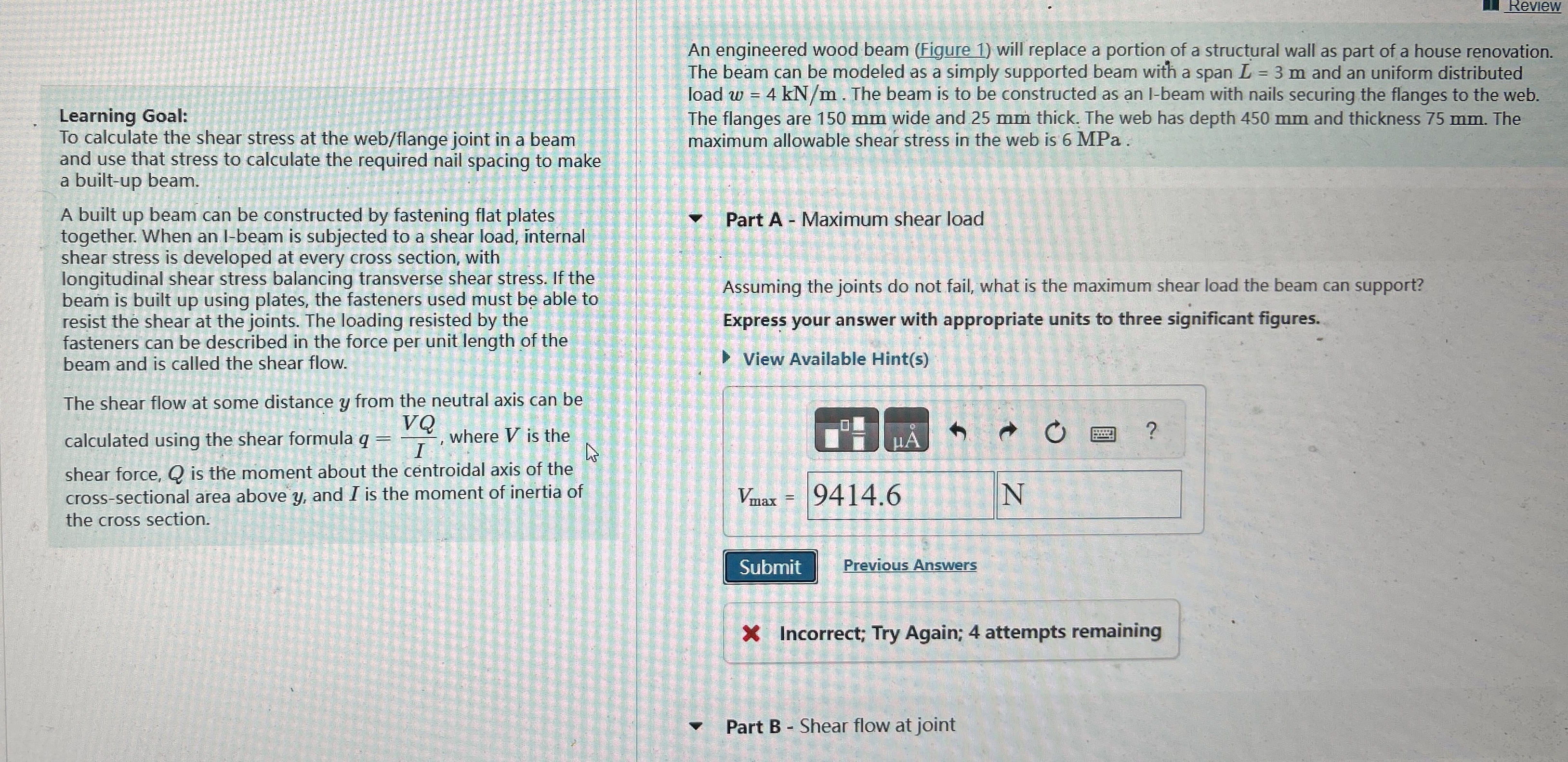 Review Learning Goal: To calculate the shear
