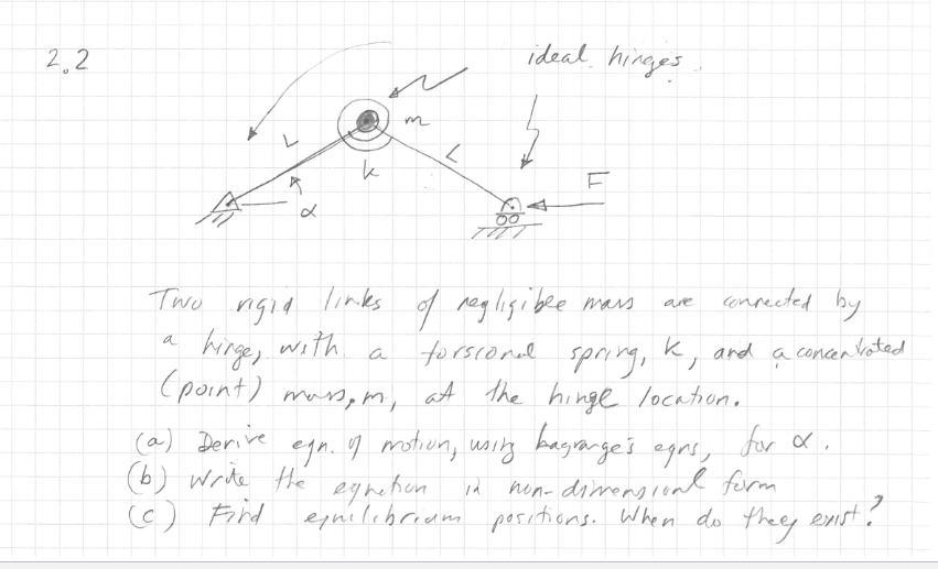 Two rigid links of negligible mass are conrected