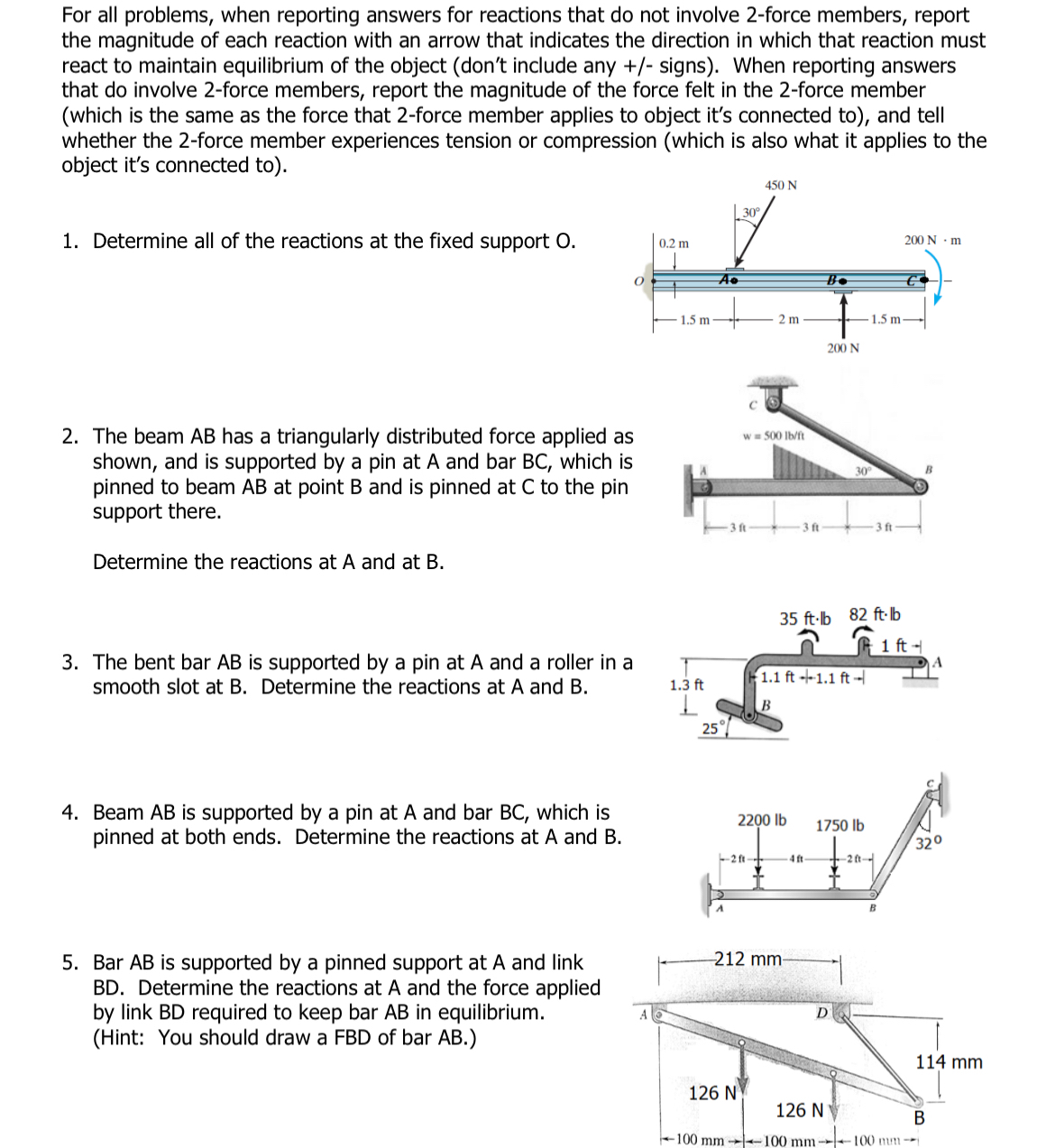 For all problems, when reporting answers for