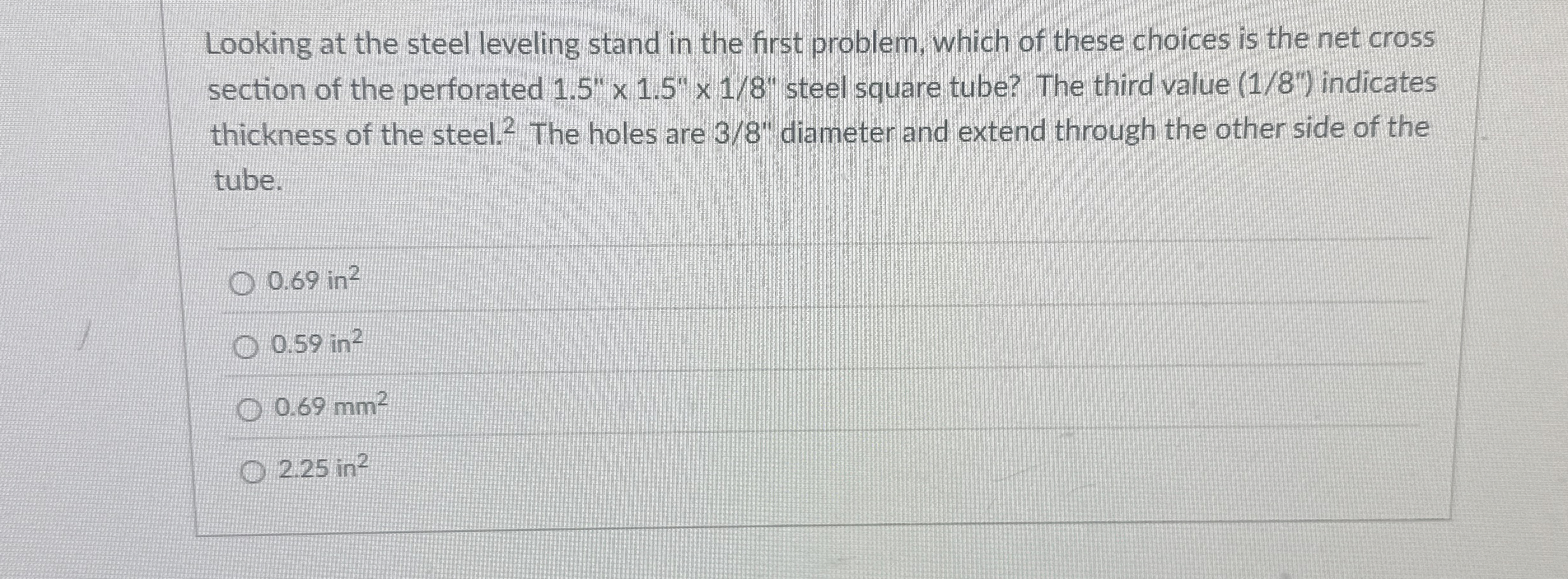 Looking at the steel leveling stand in the first