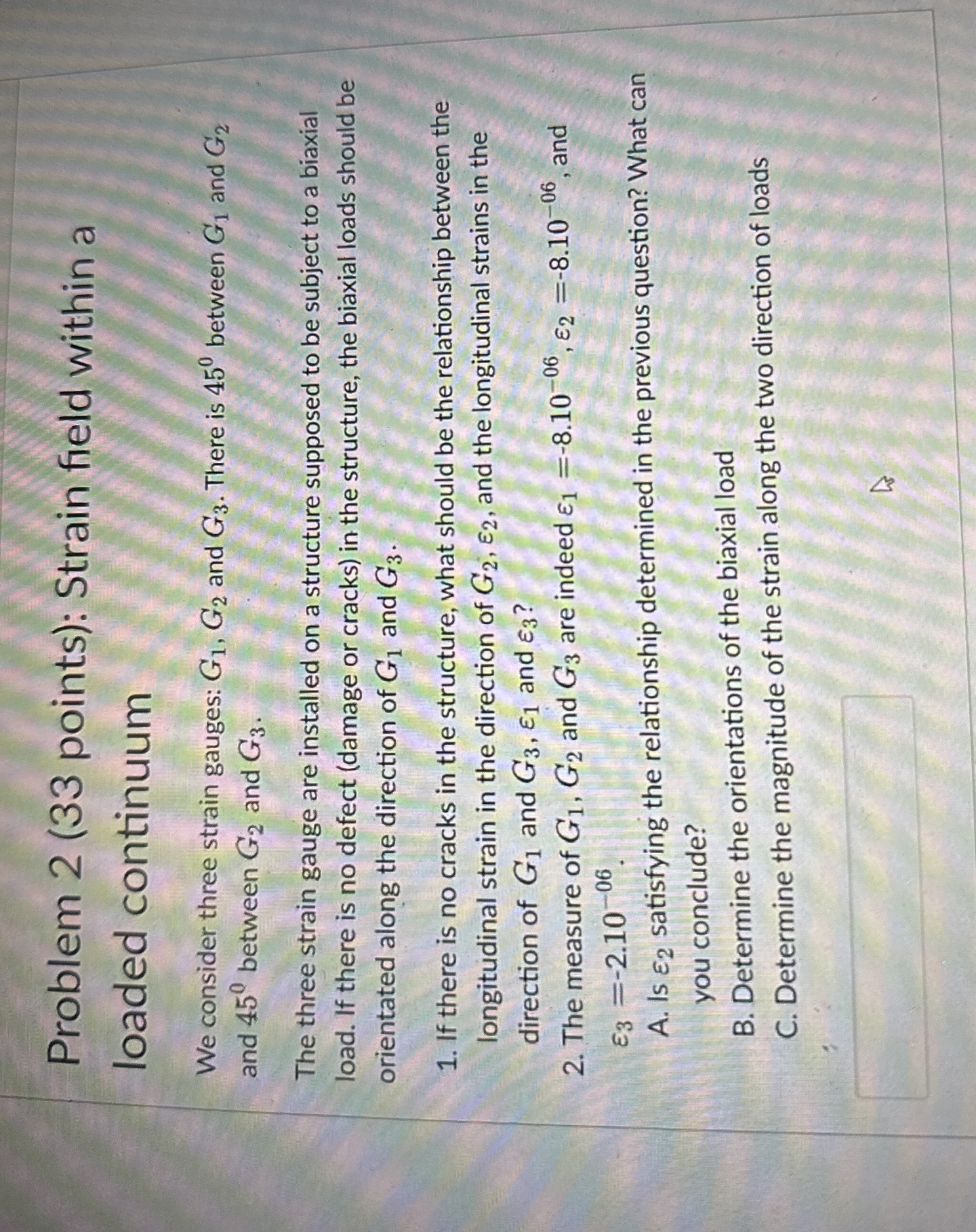Problem 2 ( 3 3 points ) : Strain field within a