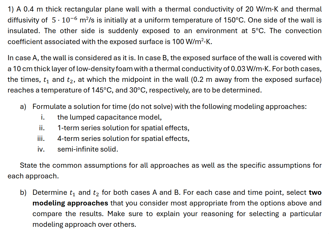 A 0 . 4 m thick rectangular plane wall with a