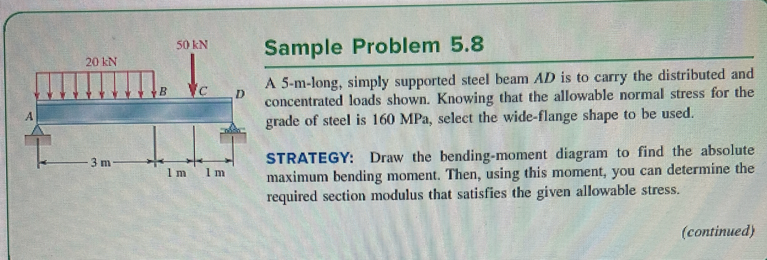 Sample Problem 5 . 8 A 5 - m - long, simply