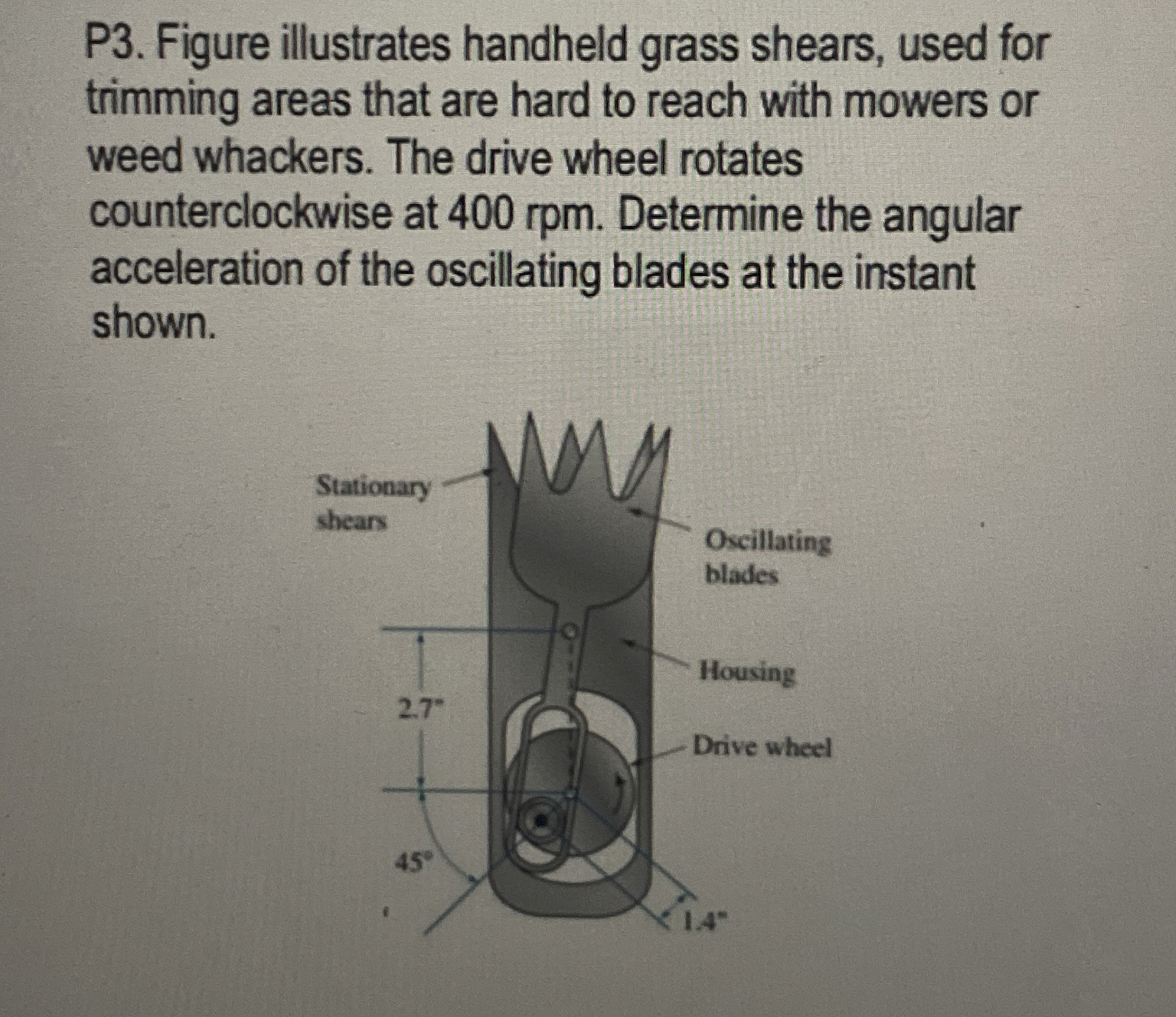 P 3 . Figure illustrates handheld grass shears,