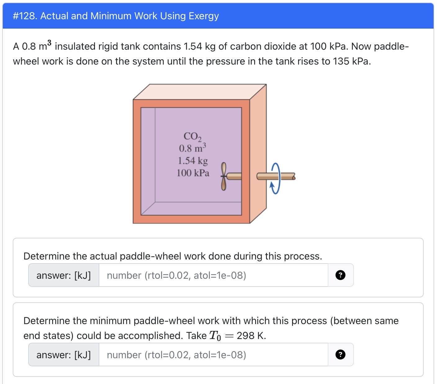 # 1 2 8 . Actual and Minimum Work Using Exergy A