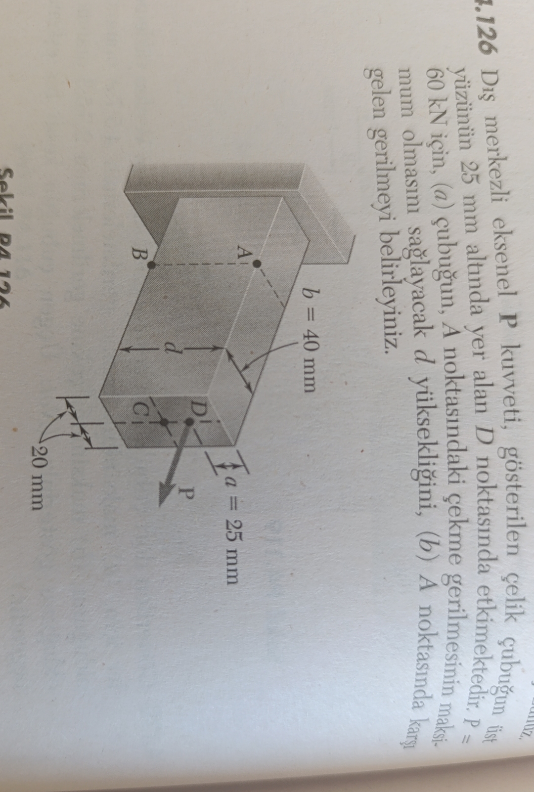 1 . 1 2 6 Di merkezli eksenel P kuvveti, g