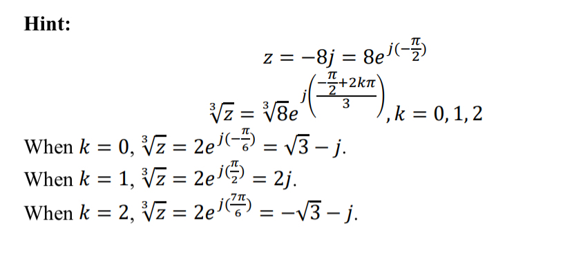Find all the answers to - 1 6 j 4 when k = 0 , 1