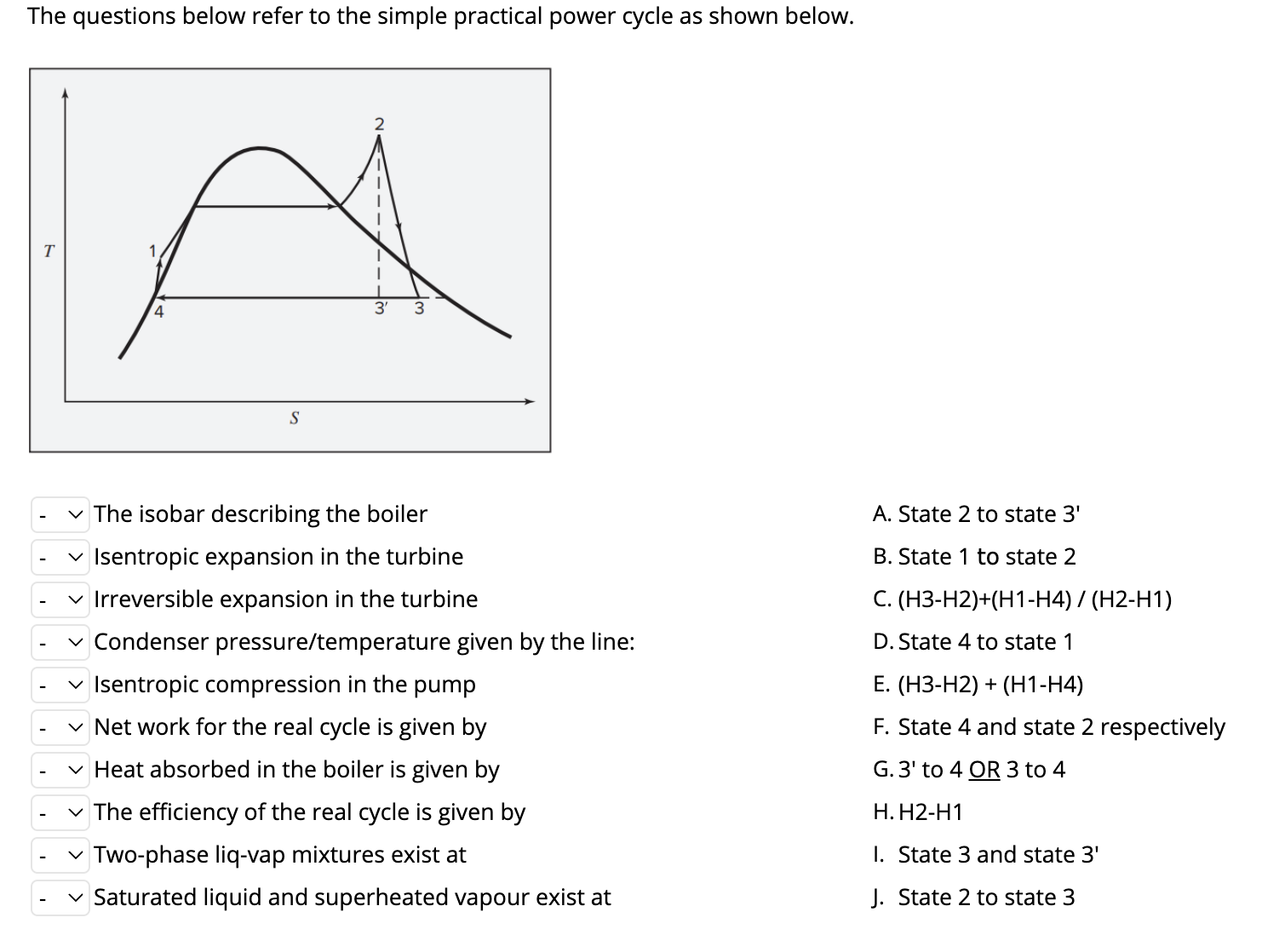The questions below refer to the simple practical