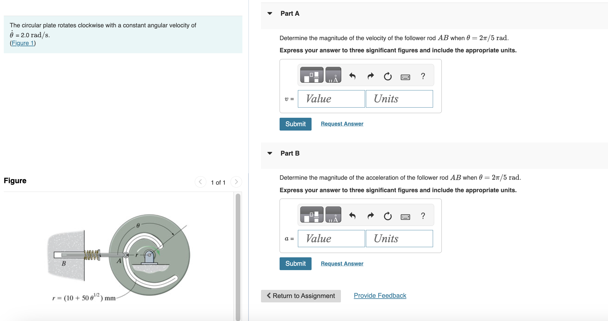 Part A The circular plate rotates clockwise with