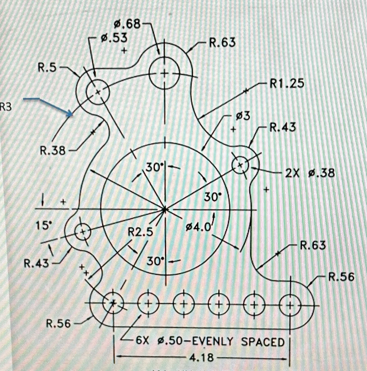 Steps for how to draw the arcs surrounding the