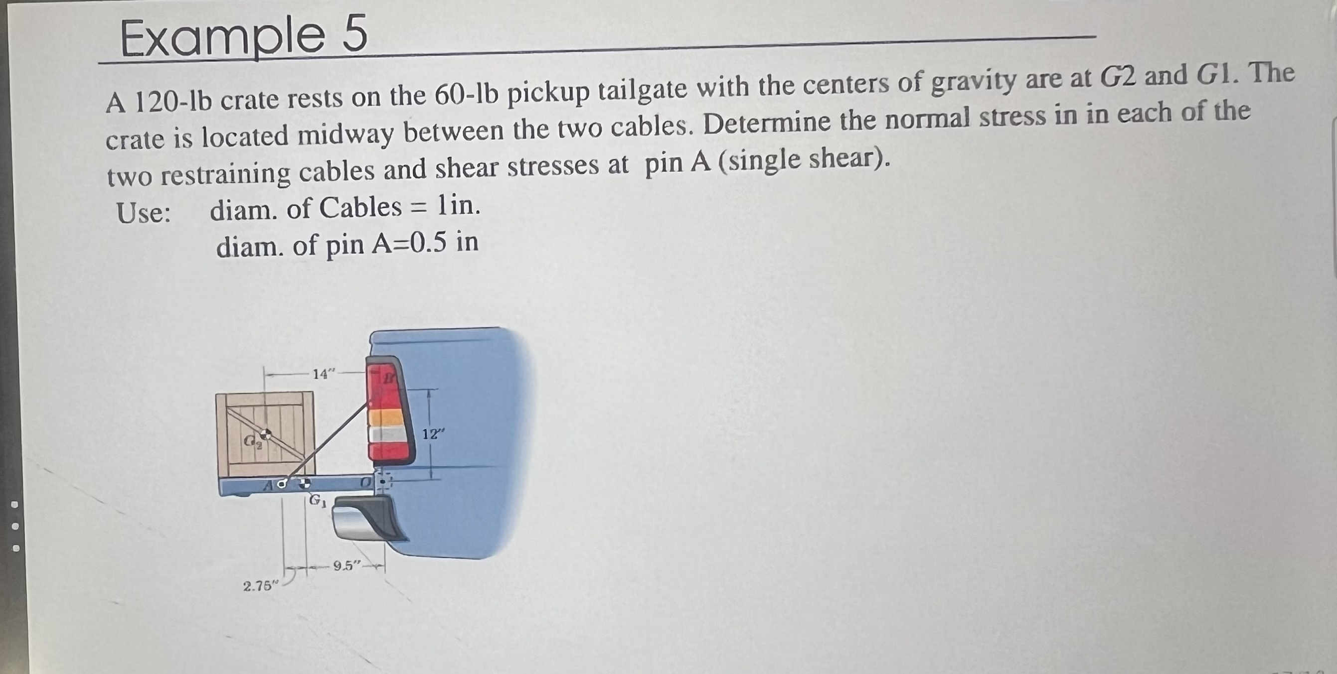 Example 5 A 1 2 0 - l b crate rests on the 6 0 -