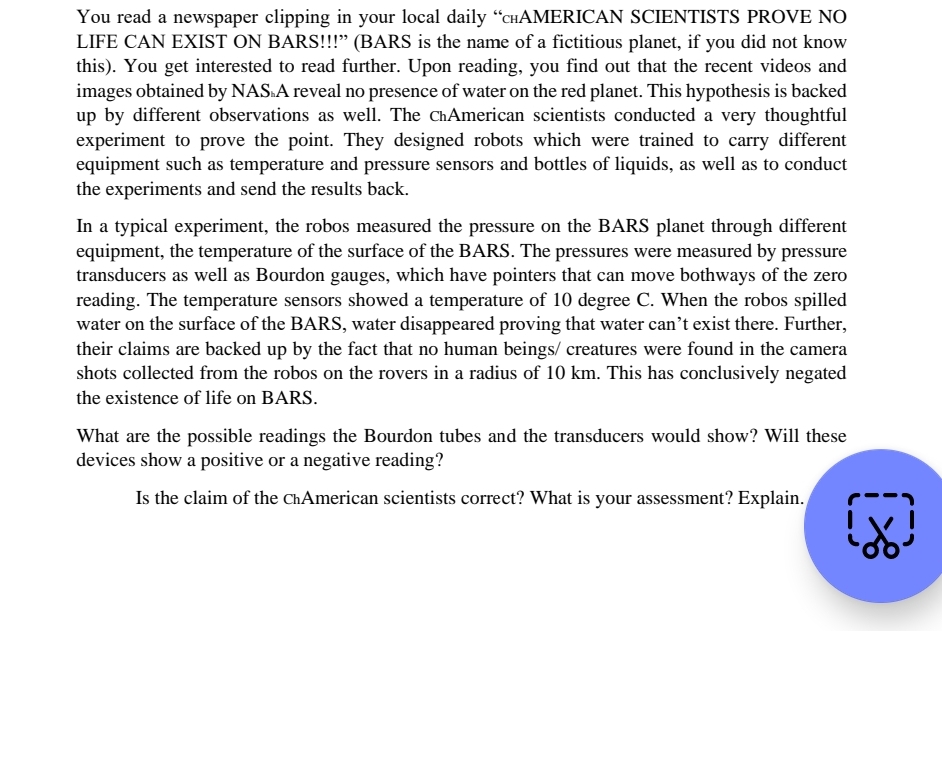 You read a newspaper clipping in your local daily