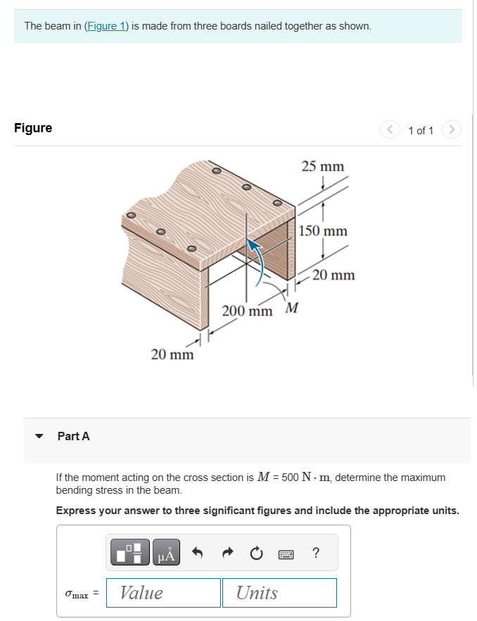 The beam in ( Figure 1 ) is made from three
