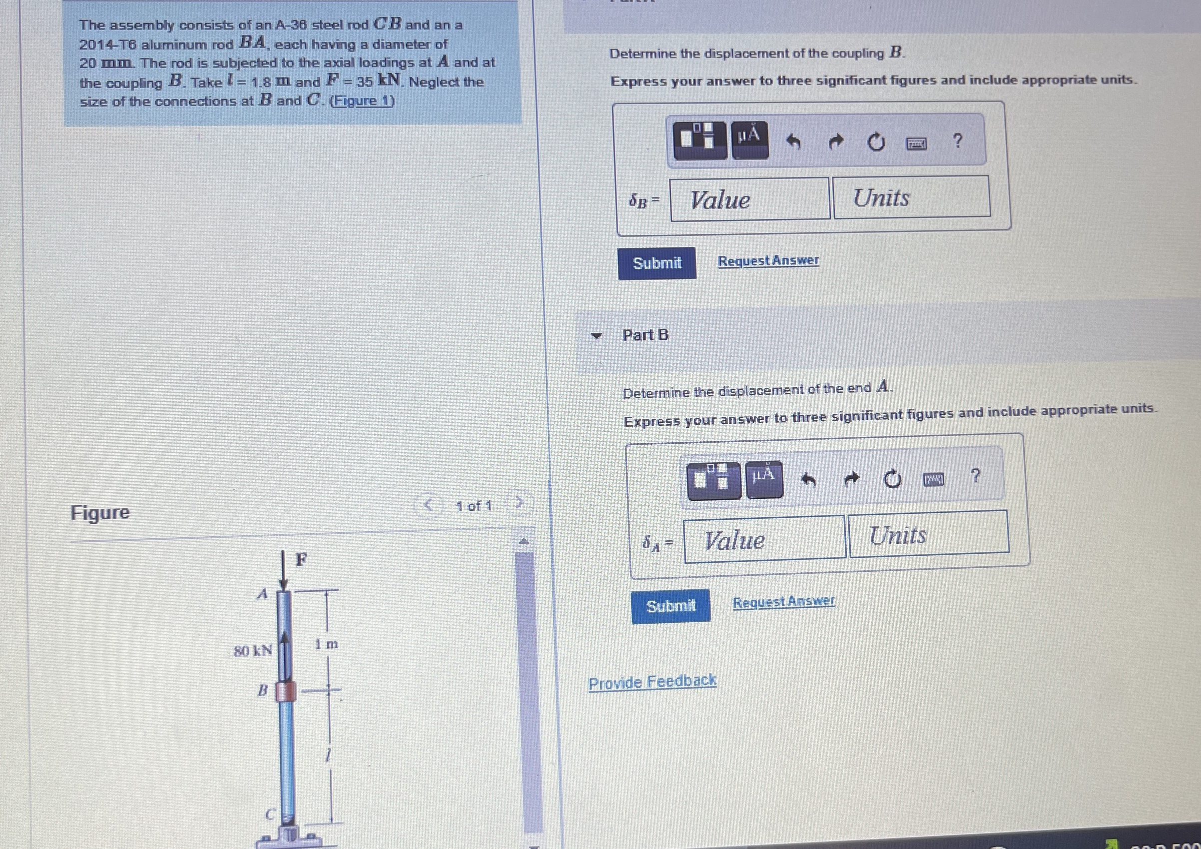 The assembly consists of an A - 3 0 steel rod CB