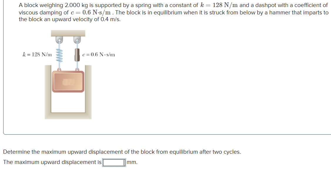 A block weighing 2 . 0 0 0 kg is supported by a