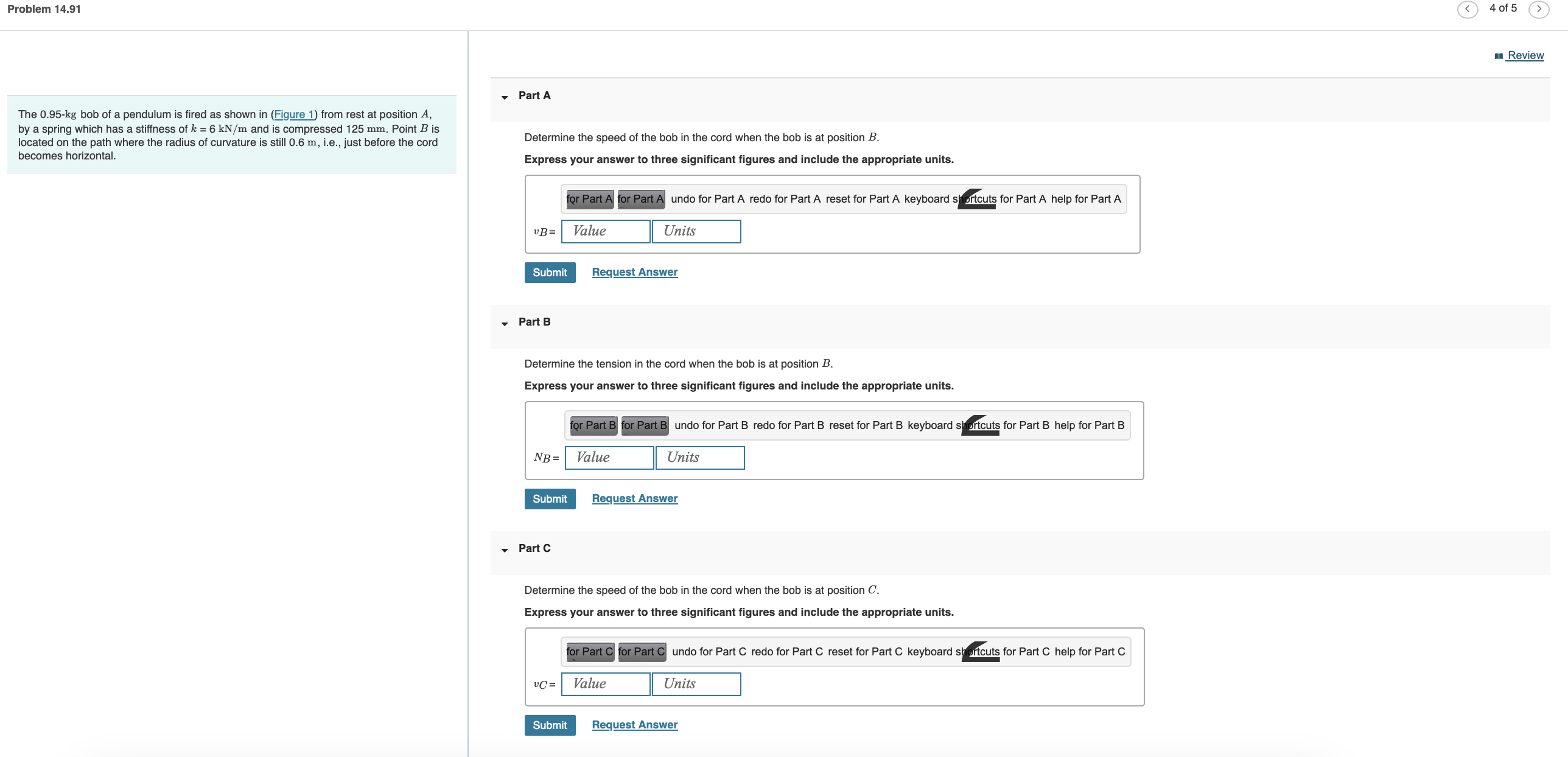The 0 . 9 5 - kg bob of a pendulum is fired as