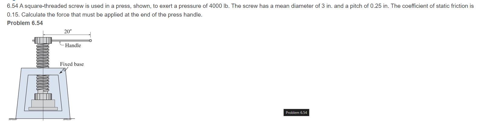 6 . 5 4 A square - threaded screw is used in a