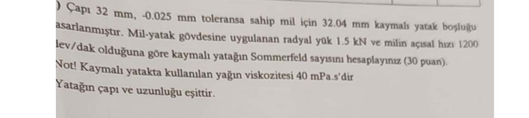 A sliding bearing clearance of 3 2 . 0 4 mm is