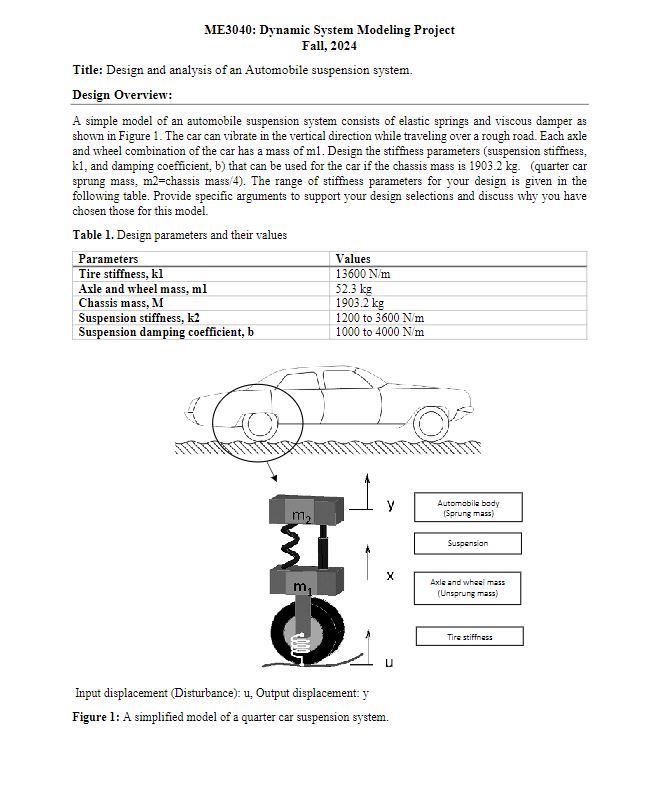 ME 3 0 4 0 : Dynamic System Modeling Project