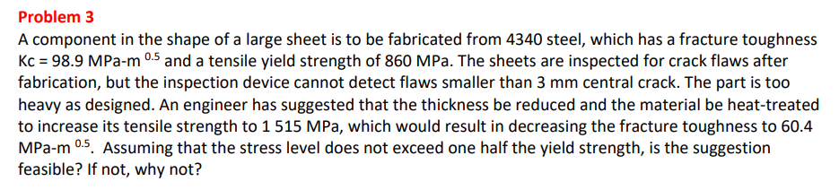 Problem 3 A component in the shape of a large