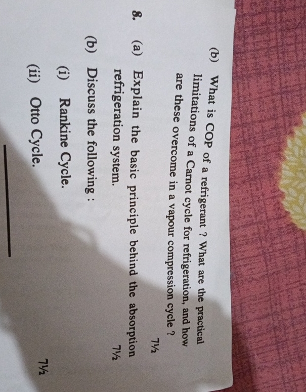 ( a ) What is COP of a refrigerant? What are the