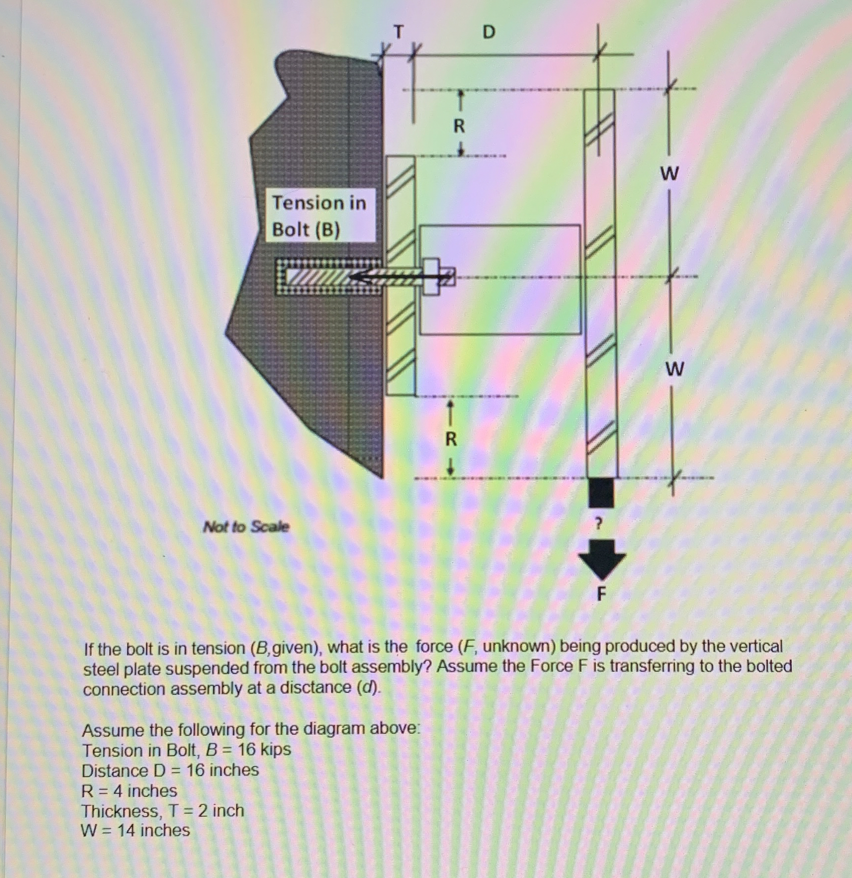 If the bolt is in tension ( B , given ) , what is