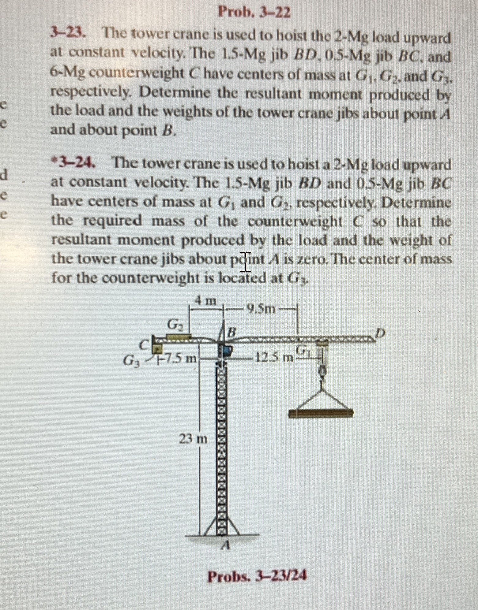 Prob. 3 - 2 2 3 - 2 3 . The tower crane is used