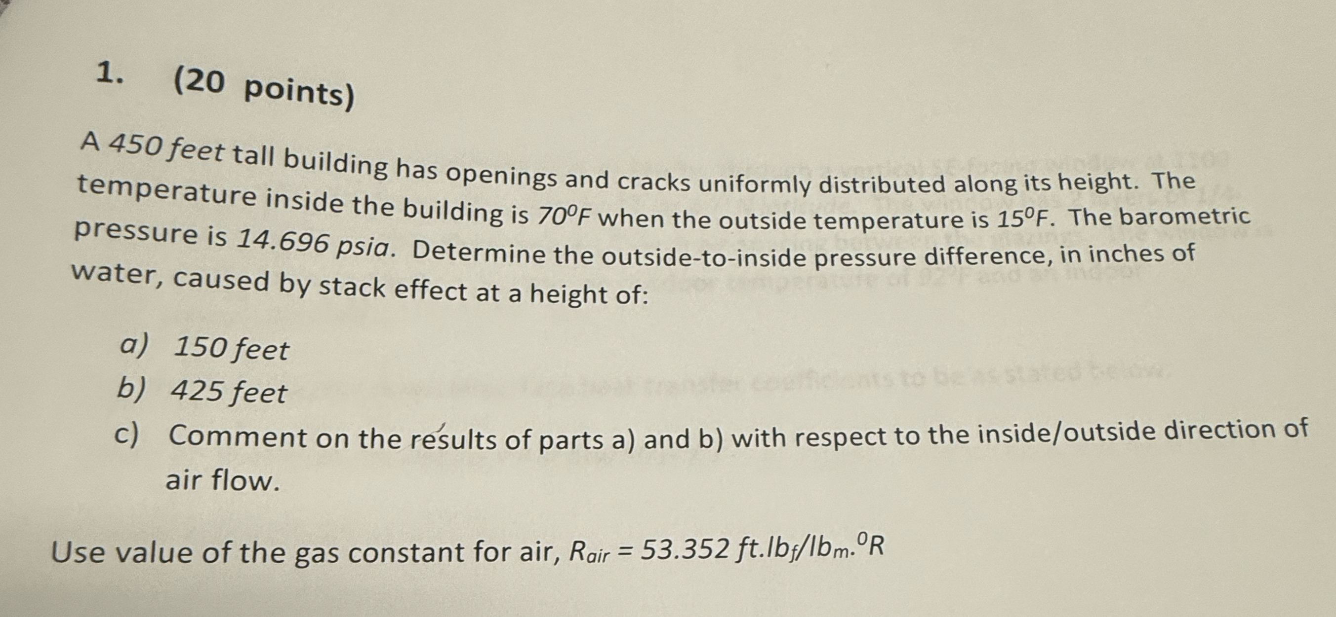 ( 2 0 points ) A 4 5 0 feet tall building has