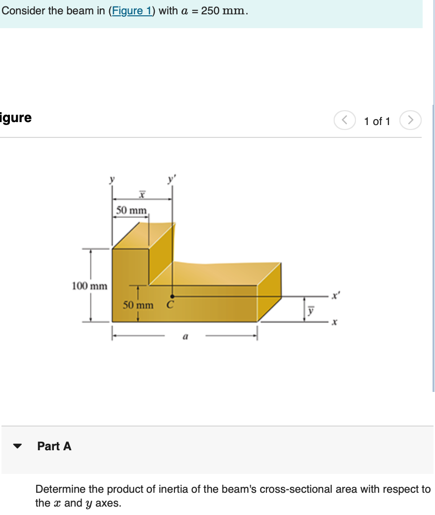 Consider the beam in ( Figure 1 ) with \ ( a = 2