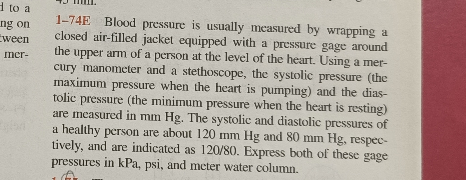 1 - 7 4 E Blood pressure is usually measured by