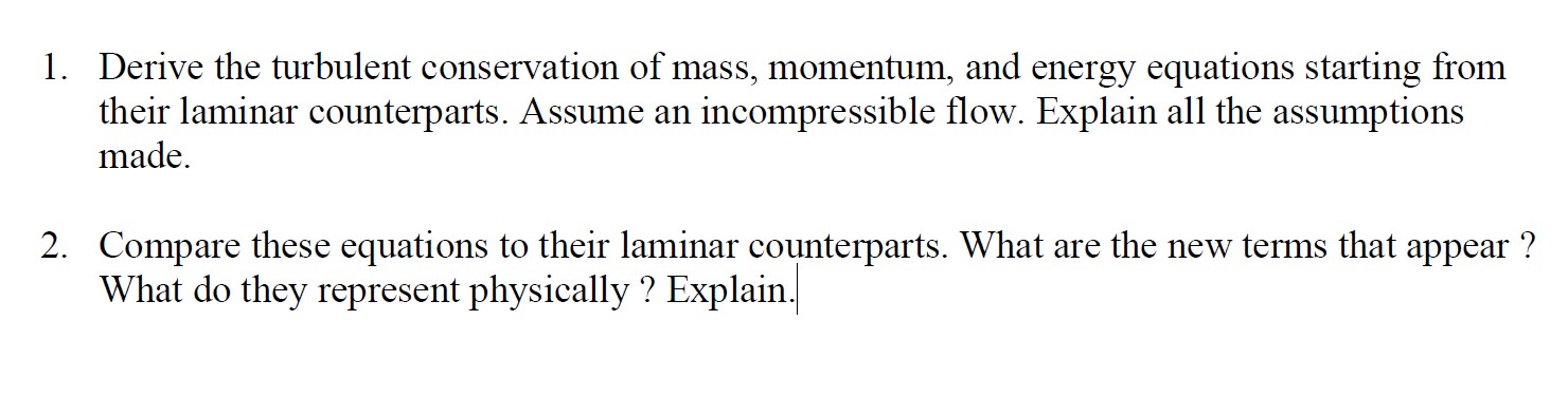 Derive the turbulent conservation of mass,
