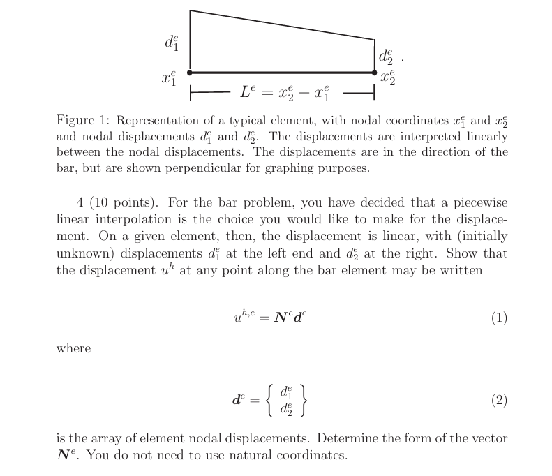 Figure 1 : Representation of a typical element,