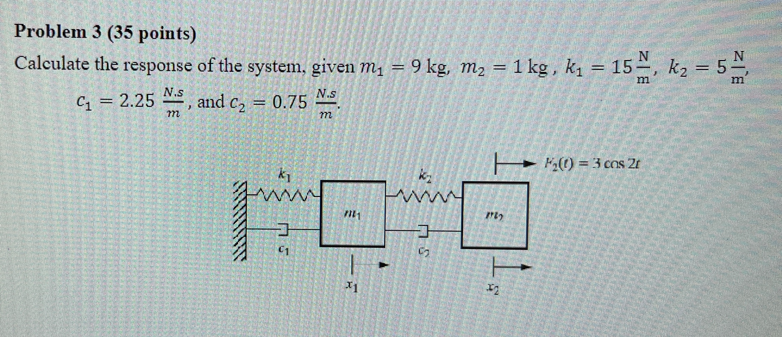 Problem 3 ( 3 5 points ) Calculate the response
