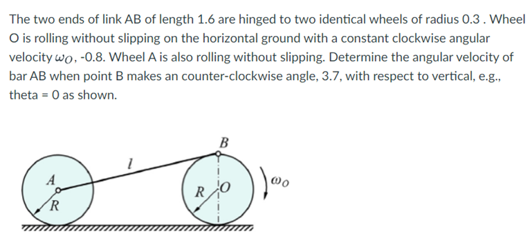 The two ends of link \ ( A B \ ) of length 1 . 6