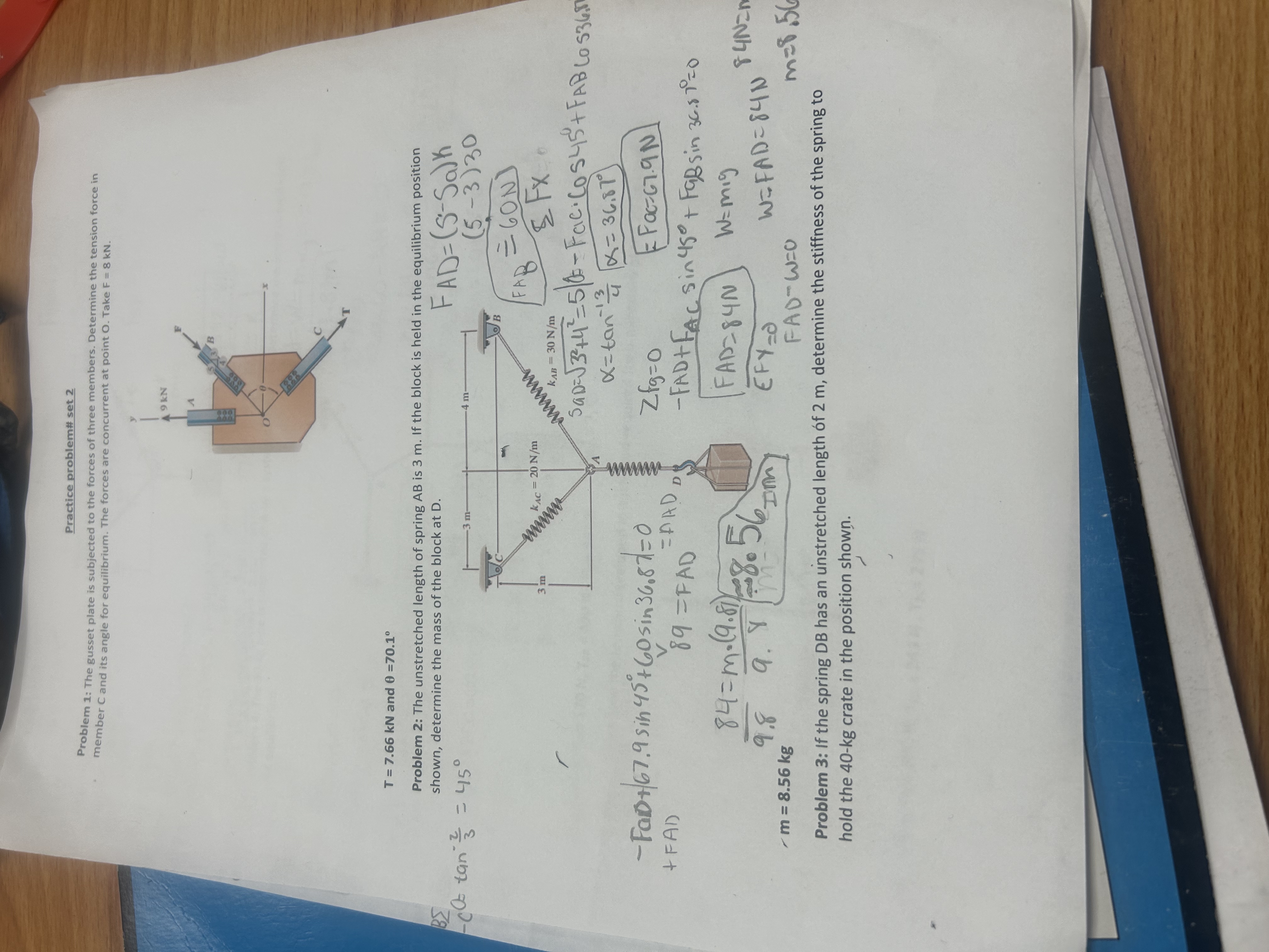 Problem 1 : The gusset plate is subjected to the