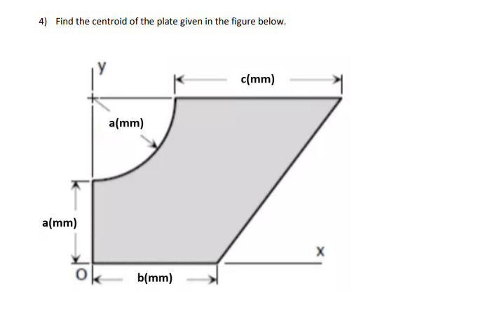 Find the centroid of the plate given in the