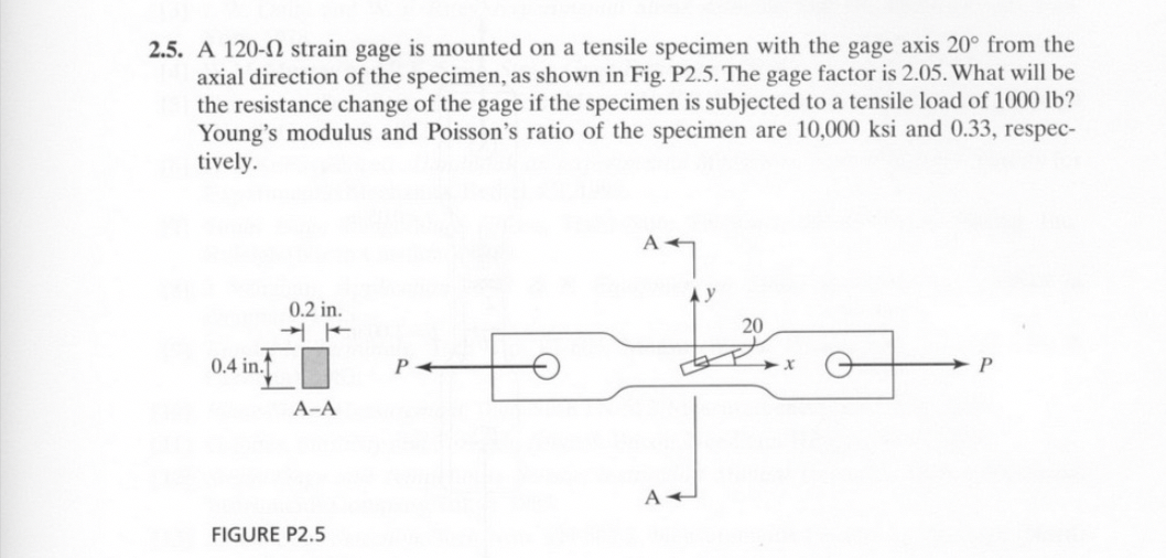 2 . 5 . A 1 2 0 - strain gage is mounted on a