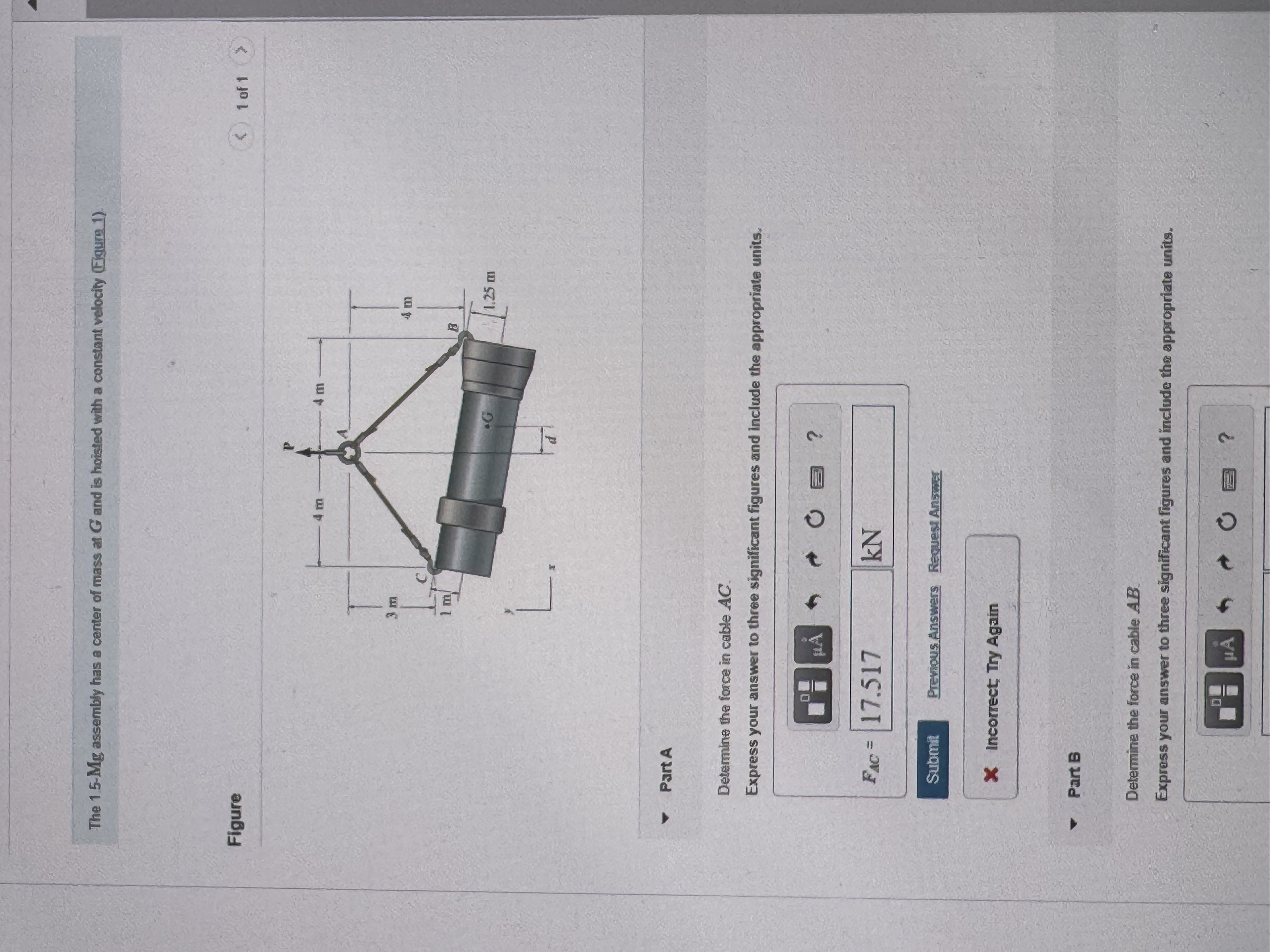 The 1 . 5 - M g assembly has a center of mass at